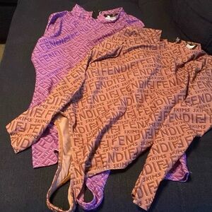 Skims fendi one piece! Sold as a set a purple and brown both in XL